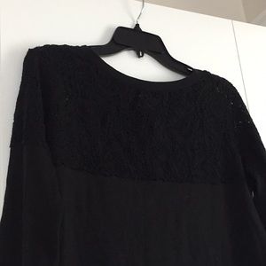 Nordstrom Hinge Black Pullover with Lace Accent